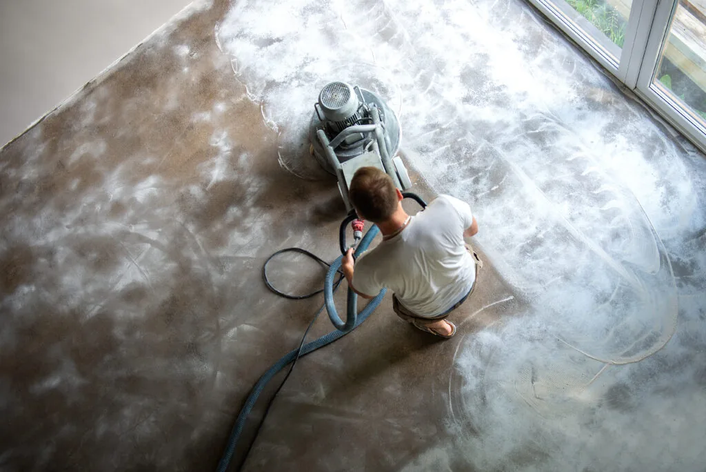 Specialist commercial floor cleaning in progress