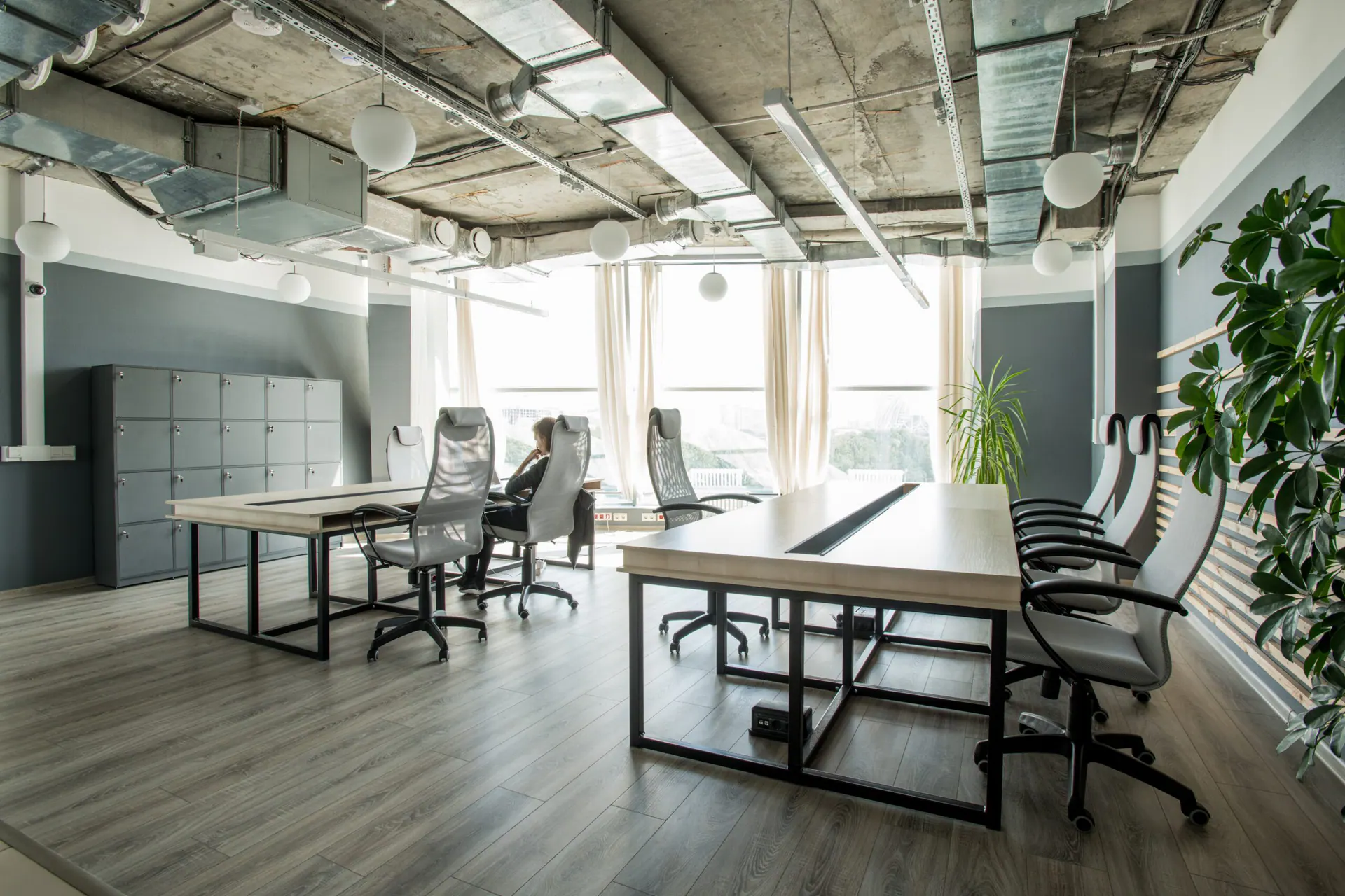 A bright, professionally cleaned modern office